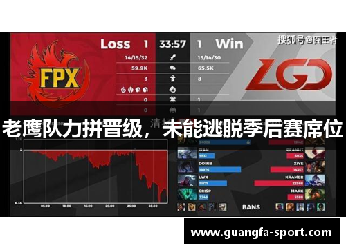 老鹰队力拼晋级，未能逃脱季后赛席位